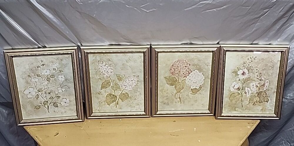 Chrei Blum Floral Framed Prints with Backing 11-5 x 9.5  4 pc Set Of Prints